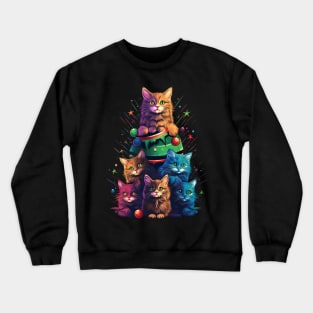 Cat Christmas Tree Crewneck Sweatshirt